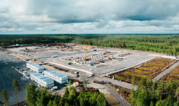 Image of a data center under construction in Finland.